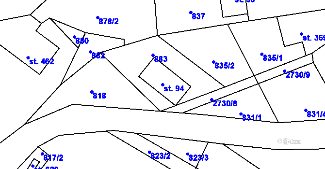 Parcela st. 94 v KÚ Besedice, Katastrální mapa