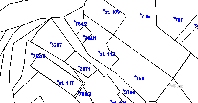 Parcela st. 112 v KÚ Besedice, Katastrální mapa