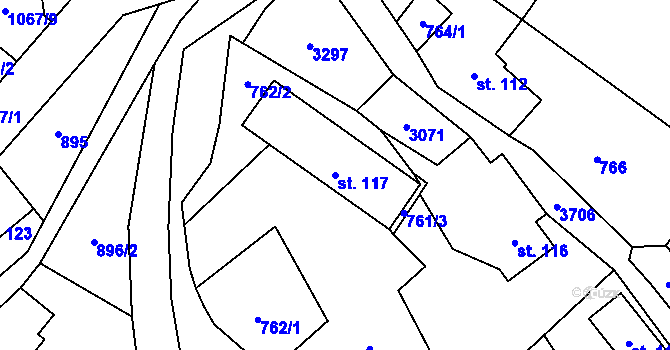 Parcela st. 117 v KÚ Besedice, Katastrální mapa