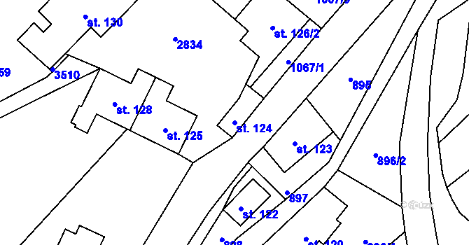 Parcela st. 124 v KÚ Besedice, Katastrální mapa