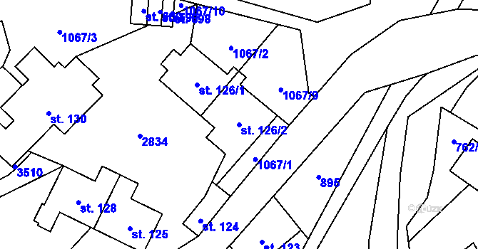 Parcela st. 126/2 v KÚ Besedice, Katastrální mapa