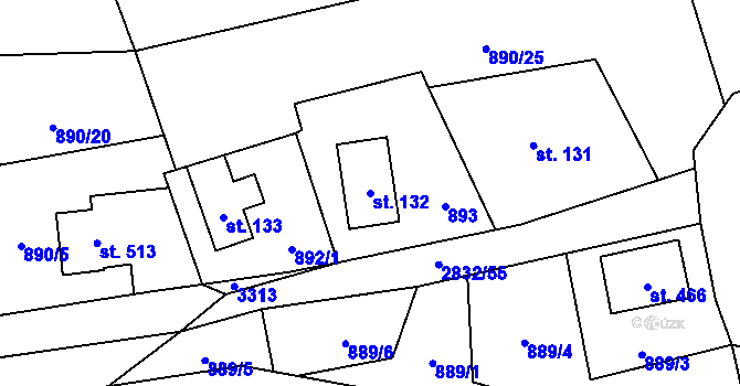 Parcela st. 132 v KÚ Besedice, Katastrální mapa