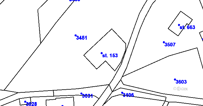 Parcela st. 153 v KÚ Besedice, Katastrální mapa
