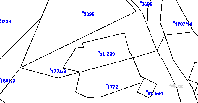 Parcela st. 239 v KÚ Besedice, Katastrální mapa