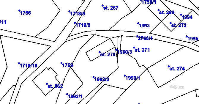 Parcela st. 270 v KÚ Besedice, Katastrální mapa