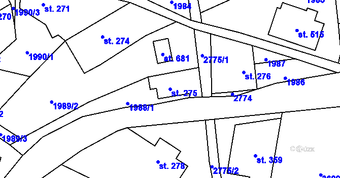Parcela st. 275 v KÚ Besedice, Katastrální mapa