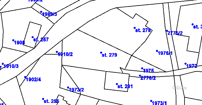 Parcela st. 279 v KÚ Besedice, Katastrální mapa