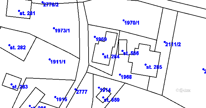 Parcela st. 284 v KÚ Besedice, Katastrální mapa