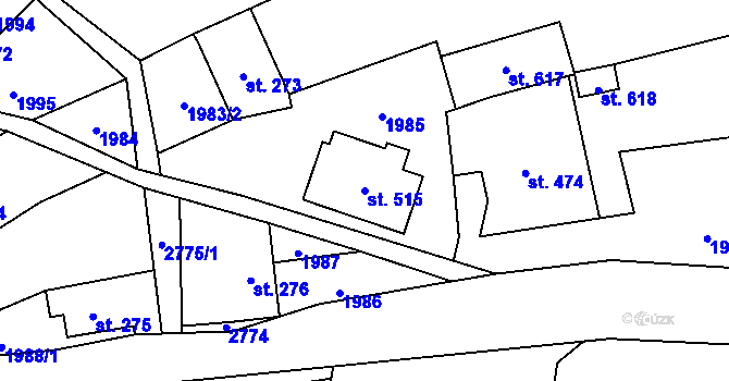 Parcela st. 515 v KÚ Besedice, Katastrální mapa