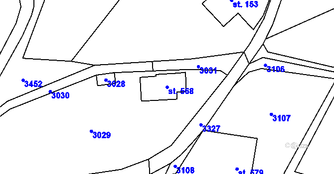 Parcela st. 568 v KÚ Besedice, Katastrální mapa