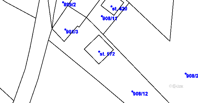 Parcela st. 572 v KÚ Besedice, Katastrální mapa