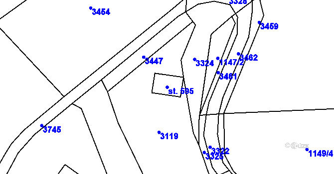 Parcela st. 595 v KÚ Besedice, Katastrální mapa