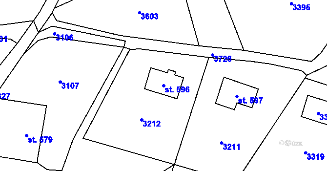 Parcela st. 596 v KÚ Besedice, Katastrální mapa