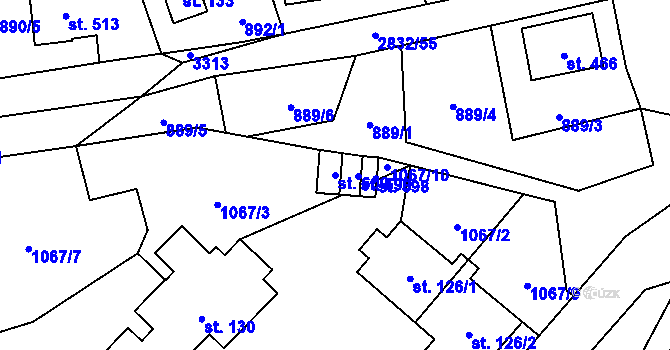 Parcela st. 600 v KÚ Besedice, Katastrální mapa