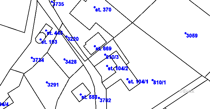 Parcela st. 810/3 v KÚ Besedice, Katastrální mapa