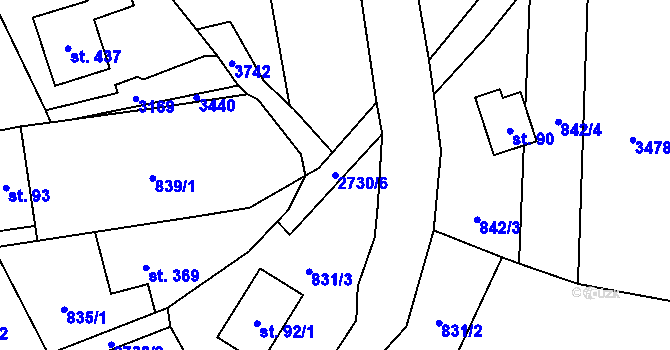 Parcela st. 2730/6 v KÚ Besedice, Katastrální mapa