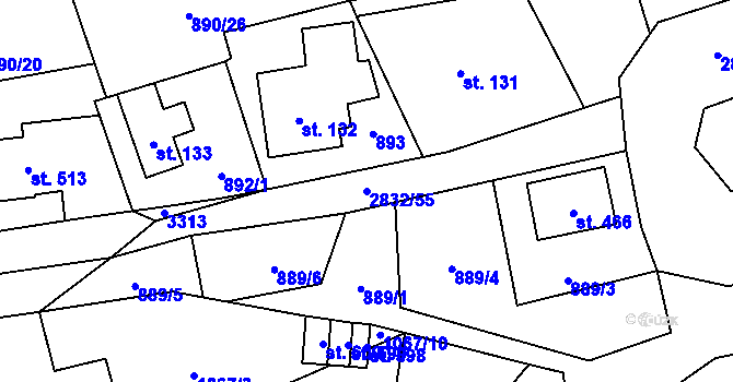 Parcela st. 2832/55 v KÚ Besedice, Katastrální mapa
