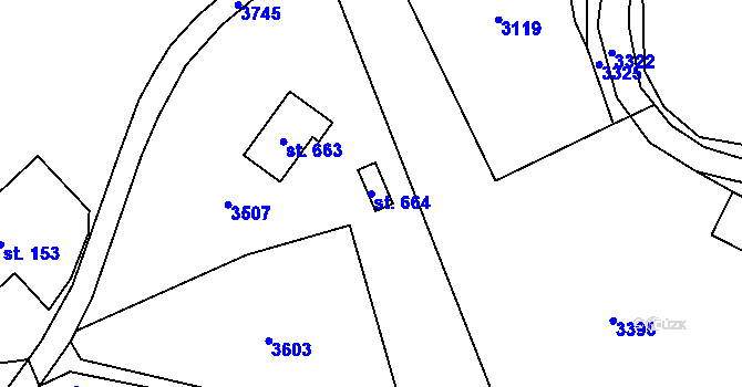 Parcela st. 664 v KÚ Besedice, Katastrální mapa
