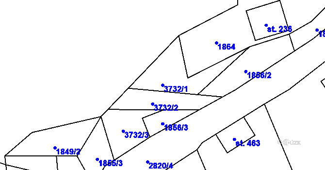Parcela st. 3732/1 v KÚ Besedice, Katastrální mapa
