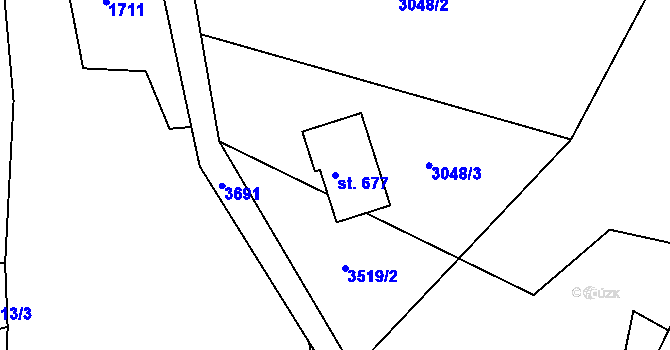 Parcela st. 677 v KÚ Besedice, Katastrální mapa