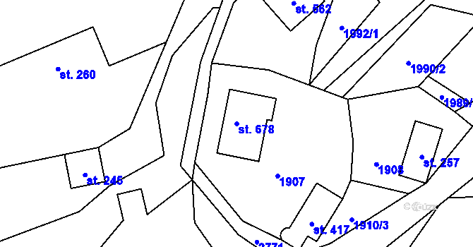 Parcela st. 678 v KÚ Besedice, Katastrální mapa