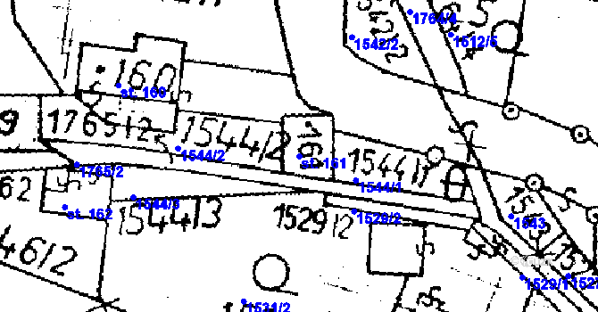 Parcela st. 161 v KÚ Koberovy, Katastrální mapa