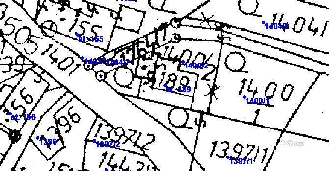 Parcela st. 189 v KÚ Koberovy, Katastrální mapa