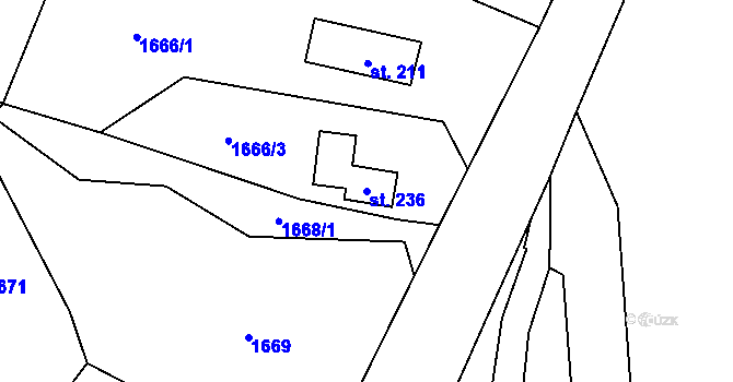 Parcela st. 236 v KÚ Koberovy, Katastrální mapa