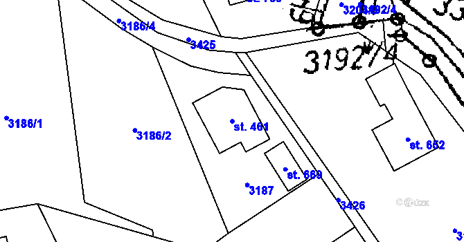 Parcela st. 461 v KÚ Koberovy, Katastrální mapa