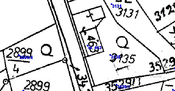 Parcela st. 463 v KÚ Koberovy, Katastrální mapa