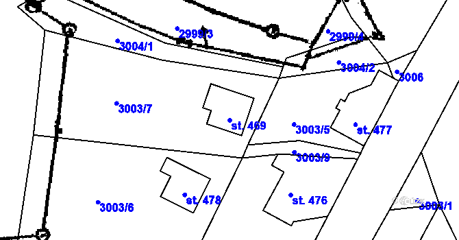 Parcela st. 469 v KÚ Koberovy, Katastrální mapa