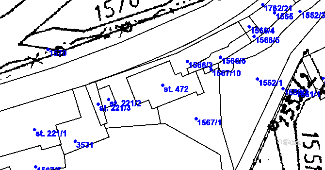 Parcela st. 472 v KÚ Koberovy, Katastrální mapa
