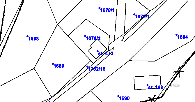Parcela st. 473 v KÚ Koberovy, Katastrální mapa
