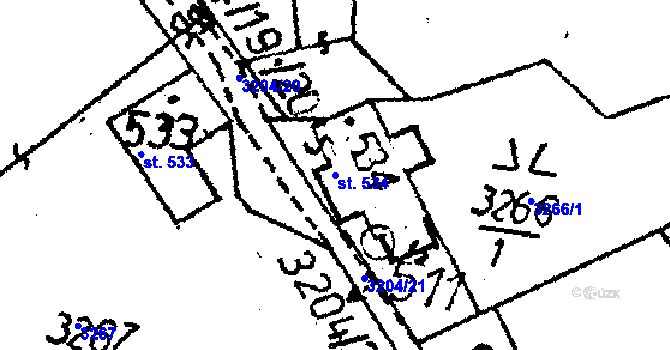 Parcela st. 534 v KÚ Koberovy, Katastrální mapa