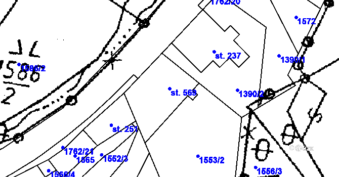 Parcela st. 569 v KÚ Koberovy, Katastrální mapa
