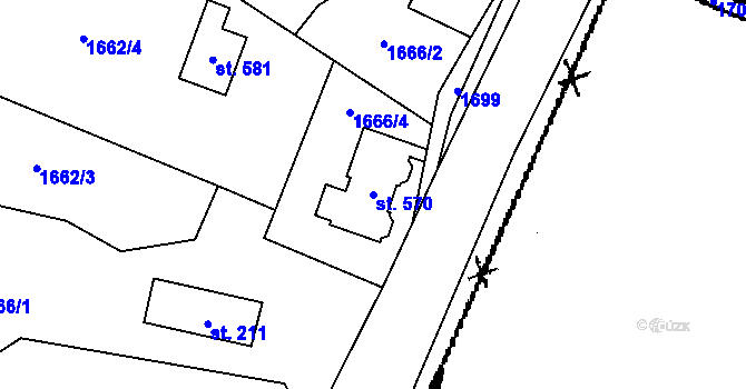 Parcela st. 570 v KÚ Koberovy, Katastrální mapa