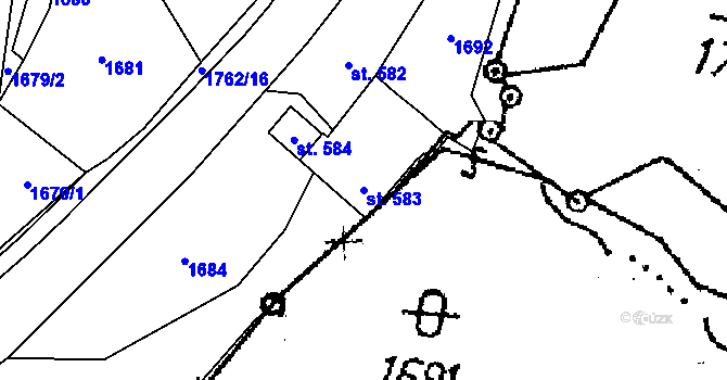 Parcela st. 583 v KÚ Koberovy, Katastrální mapa