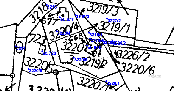 Parcela st. 668 v KÚ Koberovy, Katastrální mapa