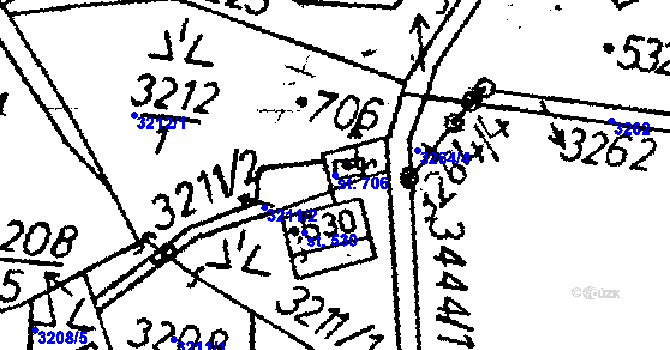 Parcela st. 706 v KÚ Koberovy, Katastrální mapa