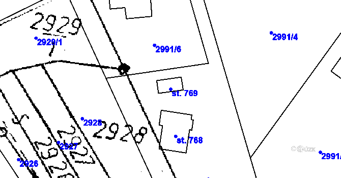 Parcela st. 769 v KÚ Koberovy, Katastrální mapa