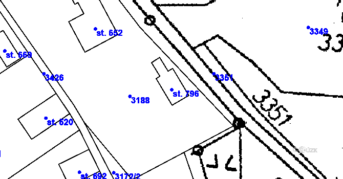 Parcela st. 796 v KÚ Koberovy, Katastrální mapa