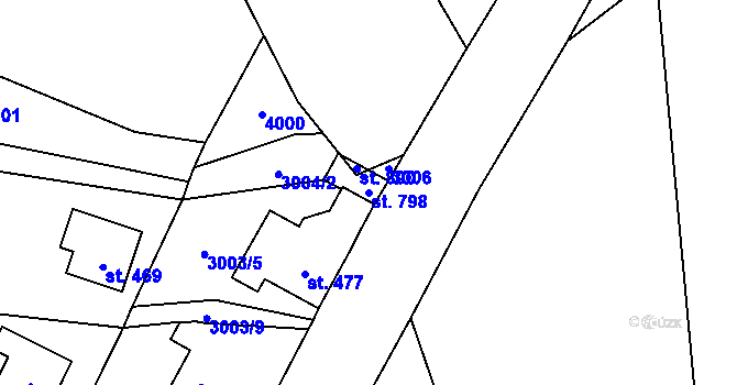 Parcela st. 798 v KÚ Koberovy, Katastrální mapa