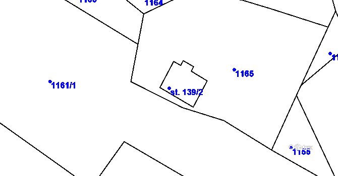 Parcela st. 139/2 v KÚ Vrát, Katastrální mapa