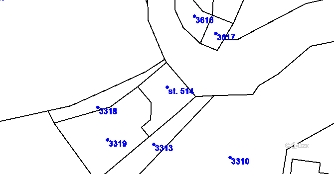 Parcela st. 514 v KÚ Vrát, Katastrální mapa