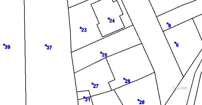 Parcela st. 25 v KÚ Kobeřice u Brna, Katastrální mapa