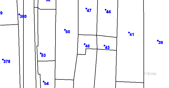 Parcela st. 46 v KÚ Kobeřice u Brna, Katastrální mapa