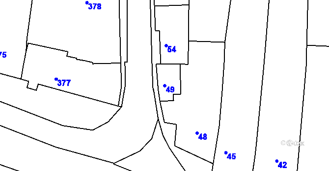 Parcela st. 49 v KÚ Kobeřice u Brna, Katastrální mapa
