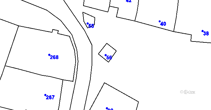 Parcela st. 56 v KÚ Kobeřice u Brna, Katastrální mapa