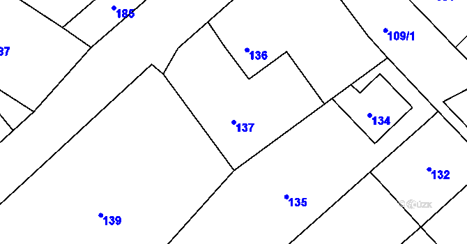 Parcela st. 137 v KÚ Kobeřice u Brna, Katastrální mapa