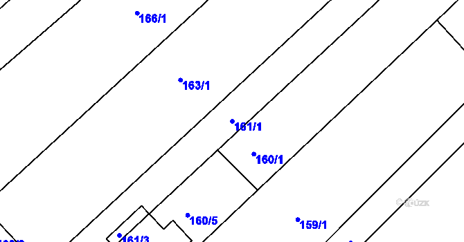 Parcela st. 161/1 v KÚ Kobeřice u Brna, Katastrální mapa